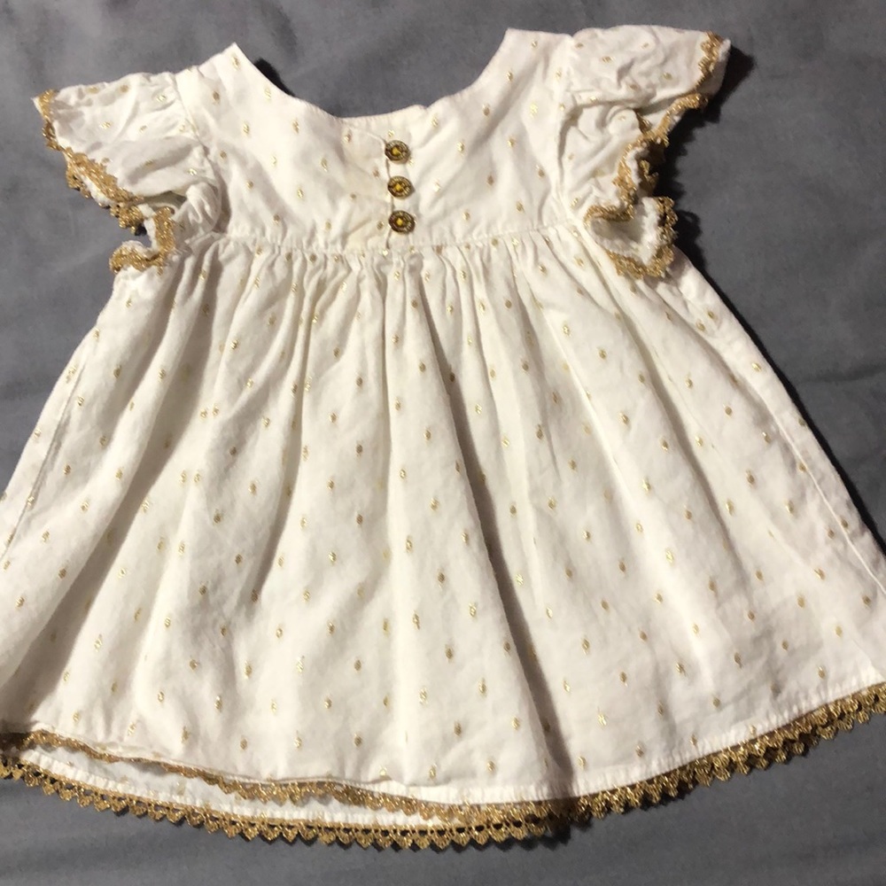 Gold and creme baby dress